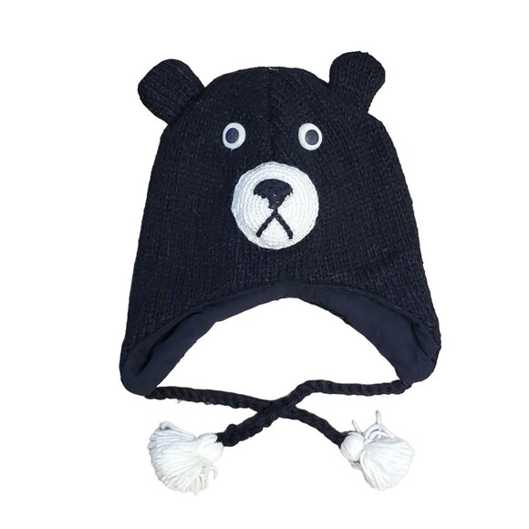 Wool Hat Bear Design – One Size – Black - Picture 2 of 6